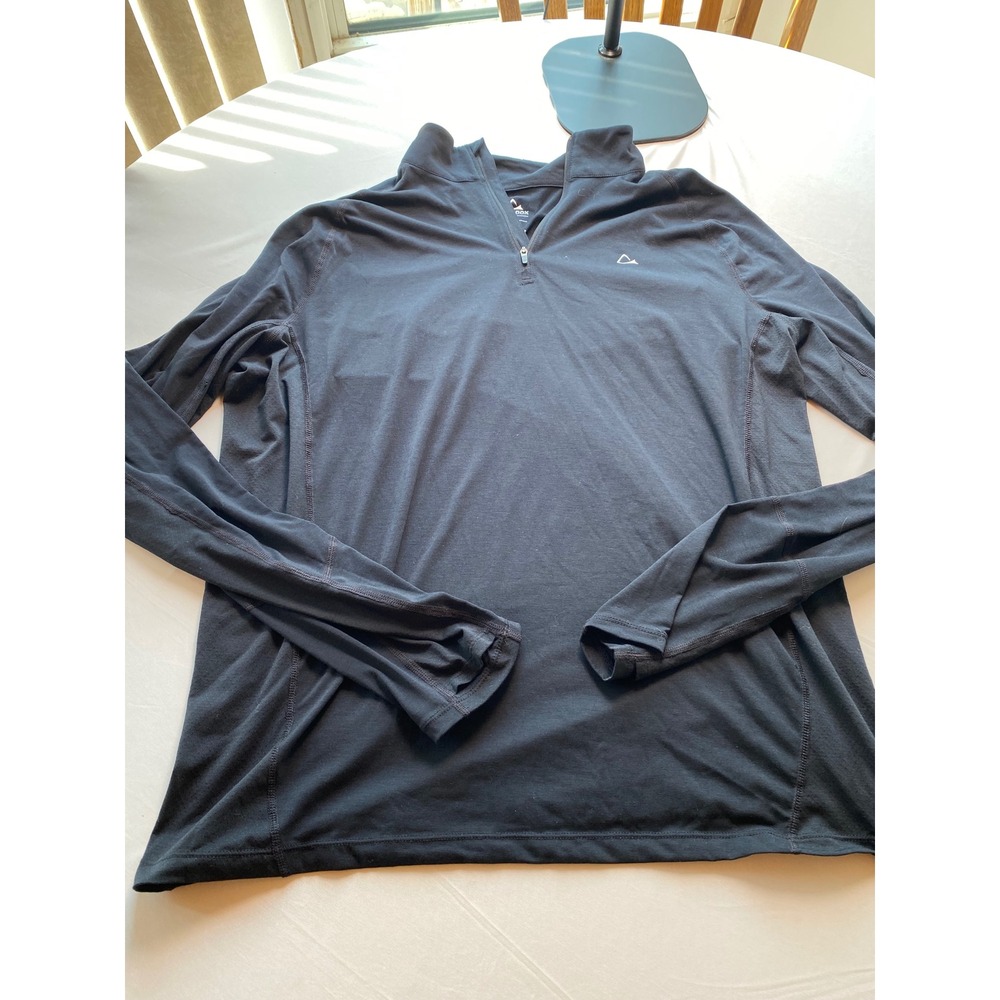 Paradox Mens XL Black Drirelease Merino Wool Blend Quarter Zip Pullover 1700355